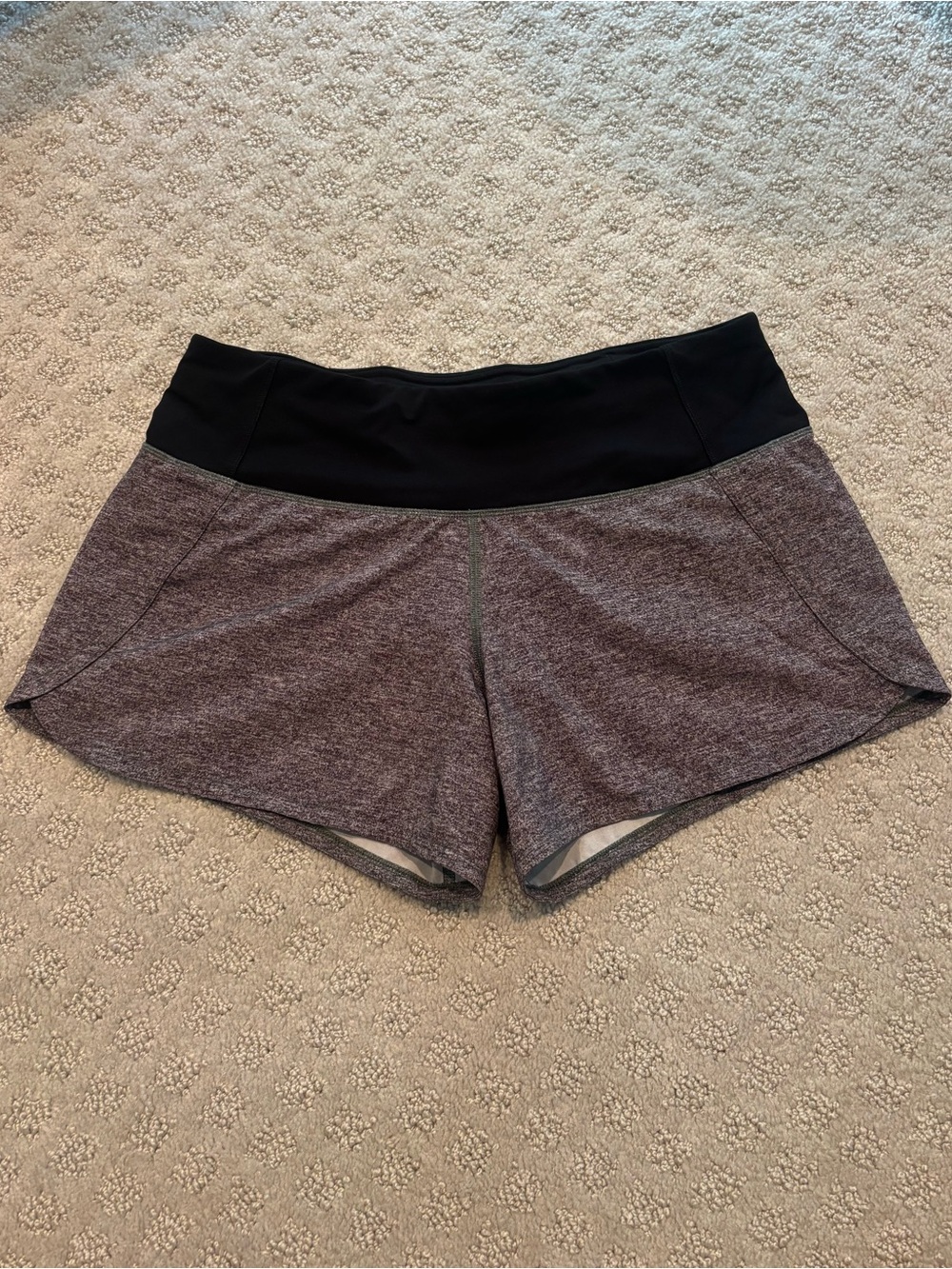 lululemon athletica Black Waistband Heather Gray Athletic Shorts